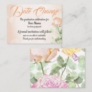 Creamsicle Floral Graduation Information Advice Card