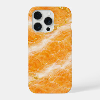 Creamsicle Marble with Ivory Swirls & Gold Veining iPhone 15 Pro Case