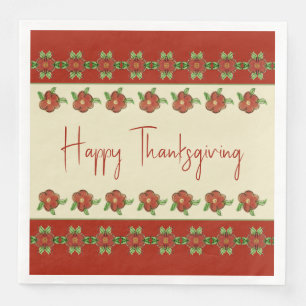 Creamy Beige Orange And Green Pretty Napkin