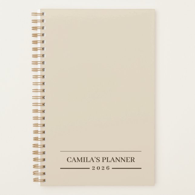 Creamy Beige Planner | Elegant & Personalized  (Front)