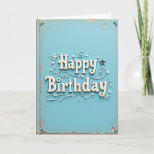 Creamy Birthday Lettering Card