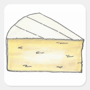 Creamy Brie Cheese Wedge Food Foodie Square Sticker