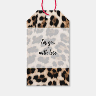 Creamy Brown Black Leopard Gift Tags
