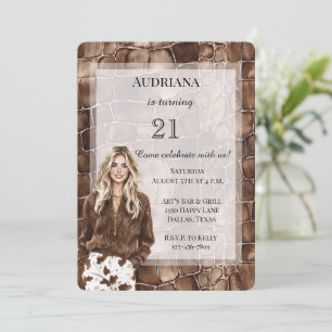 Creamy Brown Chocolate Blond Girl Birthday Invitation