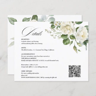 Creamy Floral Eucalyptus QR code Details Wedding