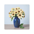 Creamy Flowers In Cobalt Blue Vase