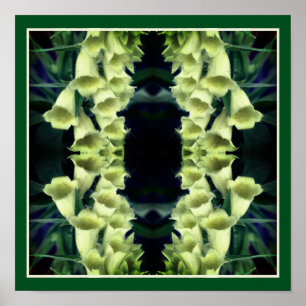 Creamy Foxglove Flowers Mirror Abstract Poster