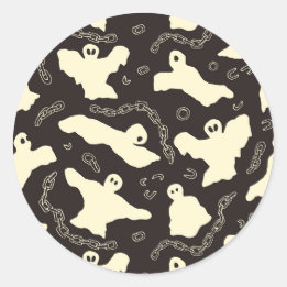 Creamy Ghosts - Halloween pattern. Classic Round Sticker