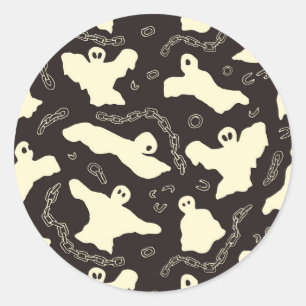 Creamy Ghosts - Halloween pattern. Classic Round Sticker