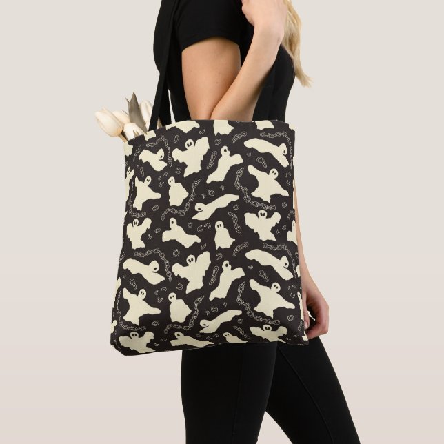 Creamy Ghosts - Halloween pattern. Tote Bag (Close Up)