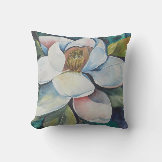 Creamy Magnolia Flower Cushion (Front)