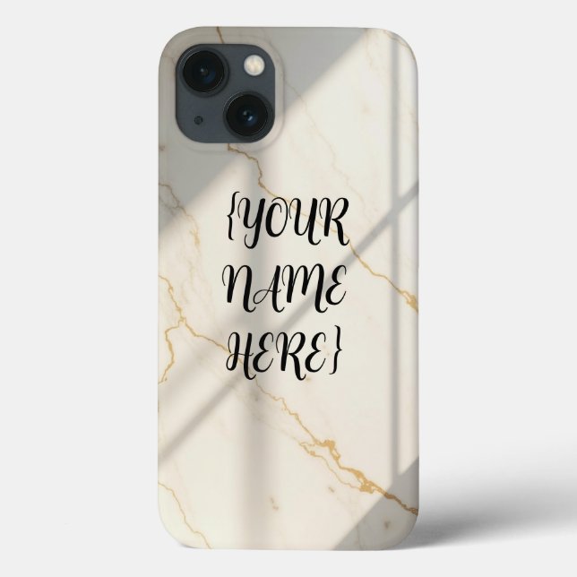 Creamy Marble Monogram iPhone 13 Case (Back)