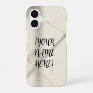 Creamy Marble Monogram Slim Fit iPhone 16 Case