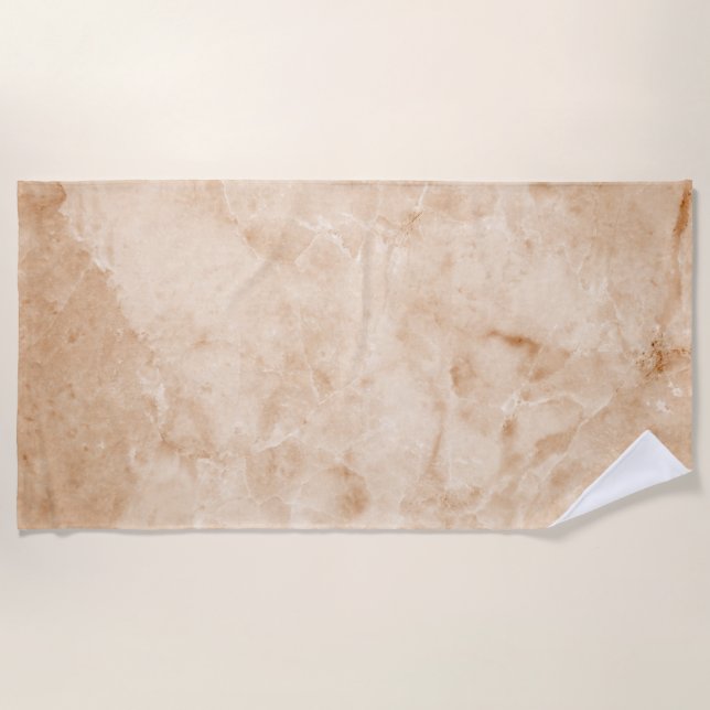 Creamy Marble Texture Beach Towel (Front)