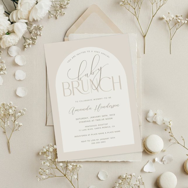 Creamy Neutral Baby Brunch Baby Shower Invitation (Creamy Neutral Baby Brunch Invitation)