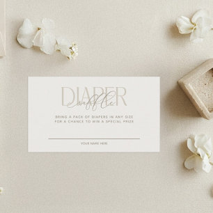 Creamy Neutral Elegant Diaper Raffle Enclosure Card