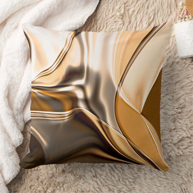 Creamy orange to brown twisted reflecting lighting cushion (Blanket)