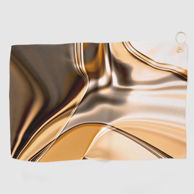 Creamy orange to brown twisted reflecting lighting golf towel (Horizontal)