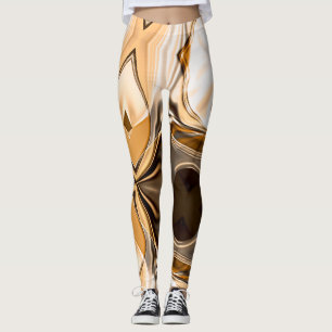 Creamy orange to brown twisted reflecting lighting leggings