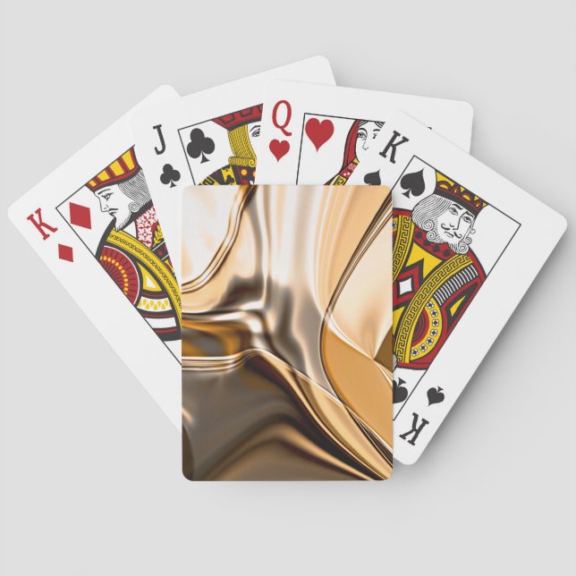 Creamy orange to brown twisted reflecting lighting playing cards (Back)