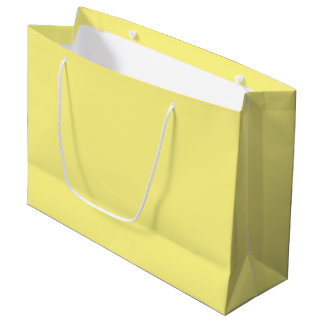 Creamy Pale Pastel Butter Yellow Solid Large Gift Bag