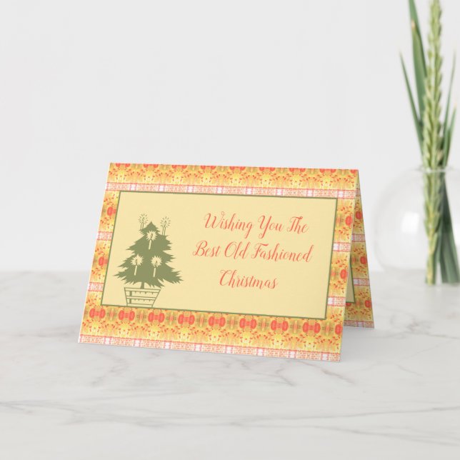 Creamy Patterned Designer Holiday Card (Front)