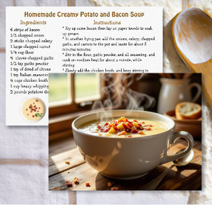 Creamy Potato and Bacon Homemade Soup Recipe Postcard