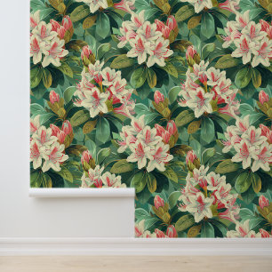 Creamy rhododendron flower blossom with petals wallpaper