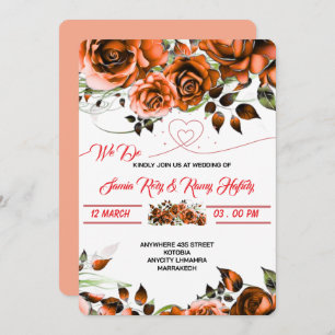 Creamy Rose Wedding Invitation Template   Printabl