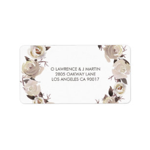 Creamy Roses Wreath Floral Label