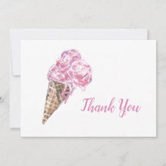 Creamy Strawberry Ice Cream Thank You Card