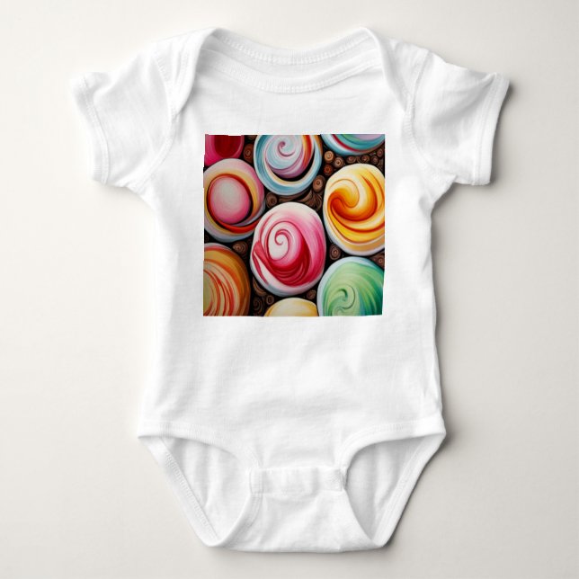Creamy Swirls Baby Bodysuit (Front)