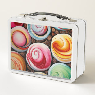 Creamy Swirls Metal Lunch Box