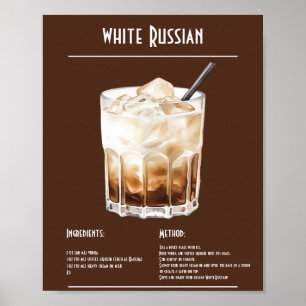 Creamy White Russian Recipe Bar Poster