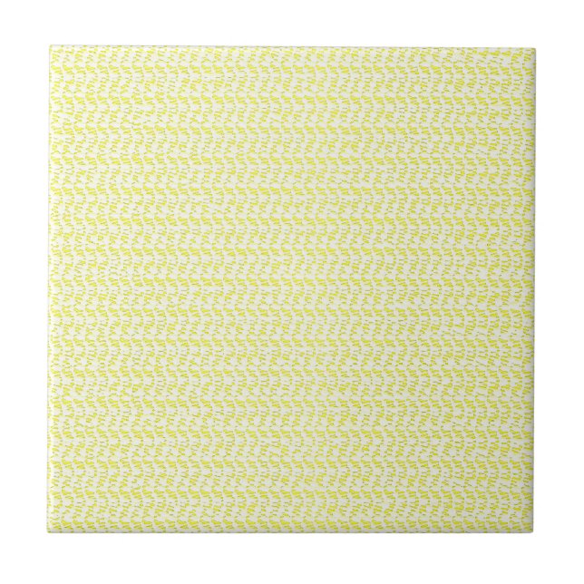 Creamy Yellow Weave Mesh Look Ceramic Tile (Front)