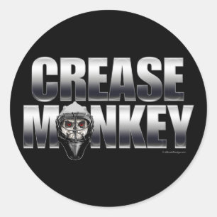Crease Monkey (Hockey Goalie) Classic Round Sticker