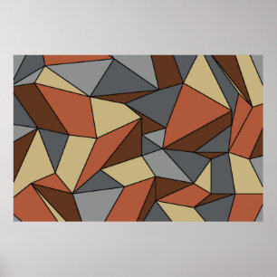 "Creases" Brown Grey Extra Large Print