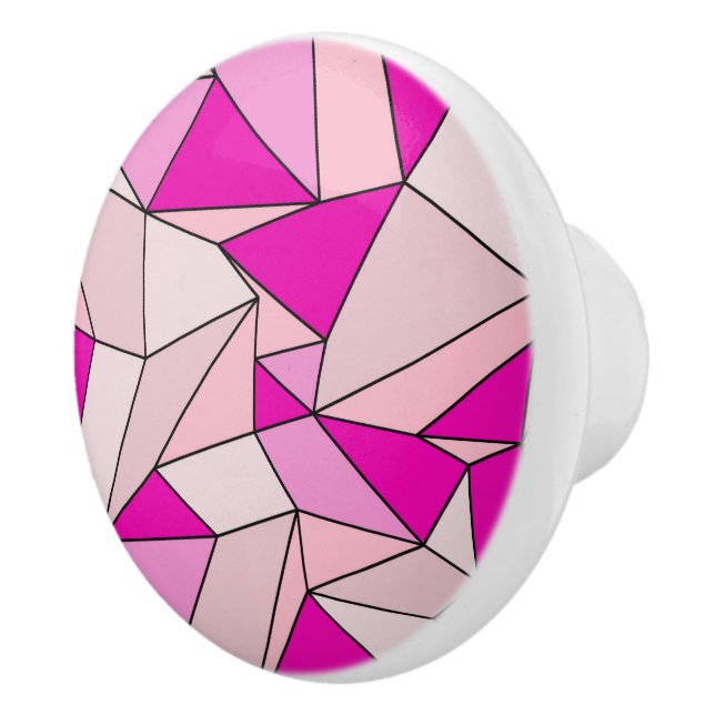 "Creases" Pink Ceramic Knob (Right)