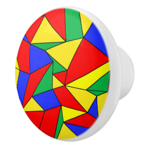 "Creases" Primary Colours Ceramic Knob