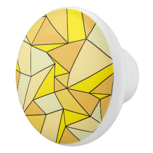 "Creases" Yellow Ceramic Knob