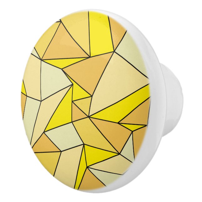 "Creases" Yellow Ceramic Knob (Right)