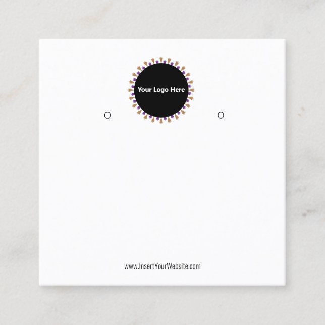 Creat Your Custom Logo Earring Display Card  (Front)