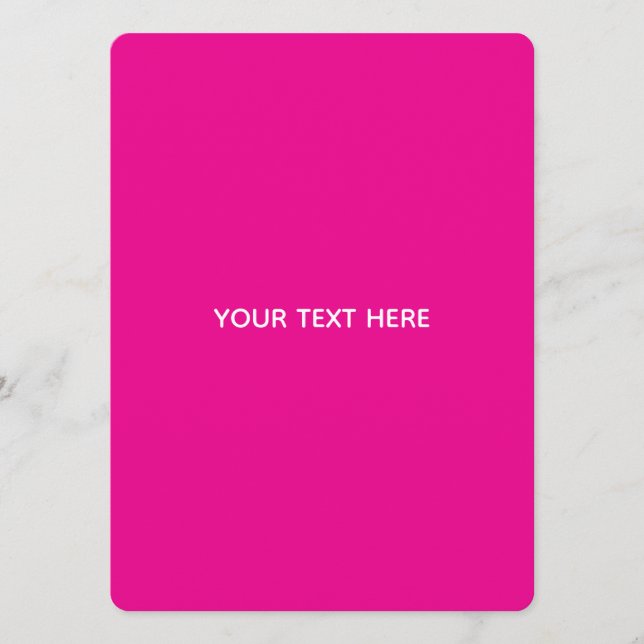 Creat Your Own Megenta Invitation Postcard (Front)