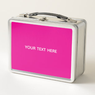 Creat Your Own Megenta Invitation Postcard Metal Lunch Box