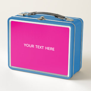 Creat Your Own Megenta Invitation Postcard Metal Lunch Box