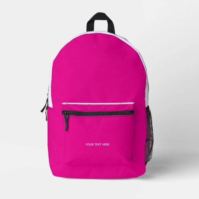 Creat Your Own Megenta Invitation Postcard Printed Backpack (Front)