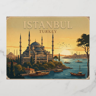 Create a beautiful vintage travel postcard artwork
