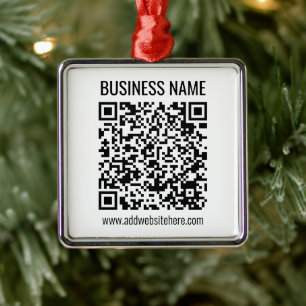 Create a Business QR Code Instantly   Transparent Metal Ornament