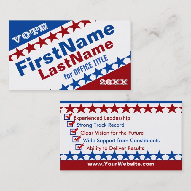 Create a Campaign Template Business Card (Front/Back)