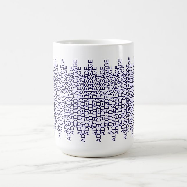 Create A Cool Trendy Custom Secret Message Navy Coffee Mug (Center)